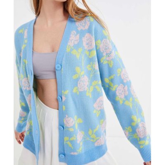 Urban Blue Floral Cardigan - Picture 1 of 5